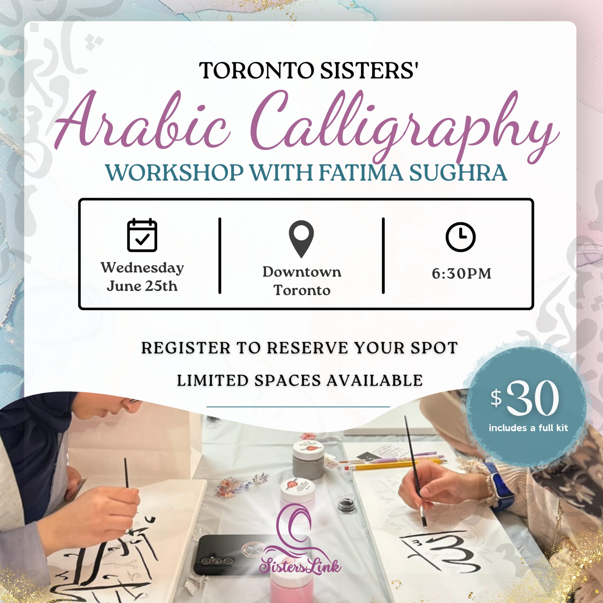Calligraphy Workshop SistersLink Toronto
