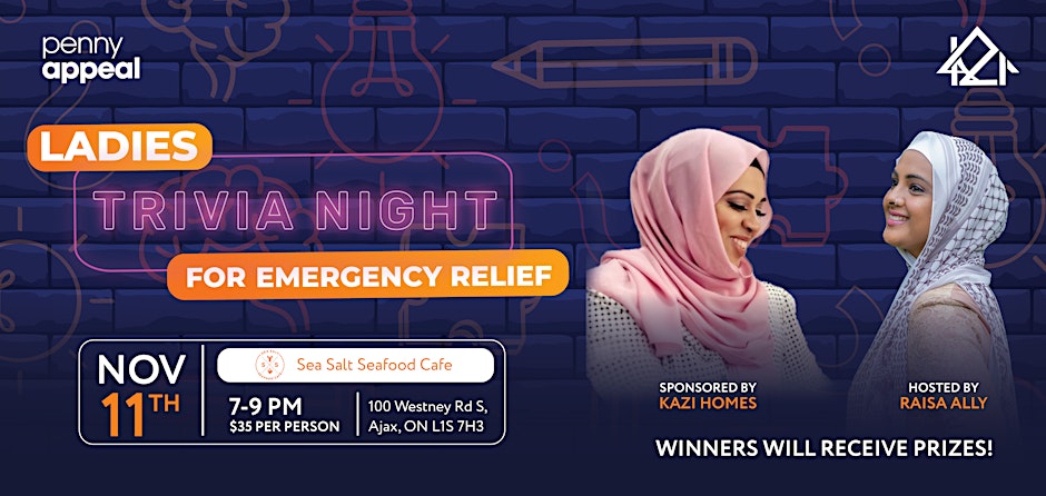 Penny Appeal Canada Ladies Trivia Night for Emergency Relief