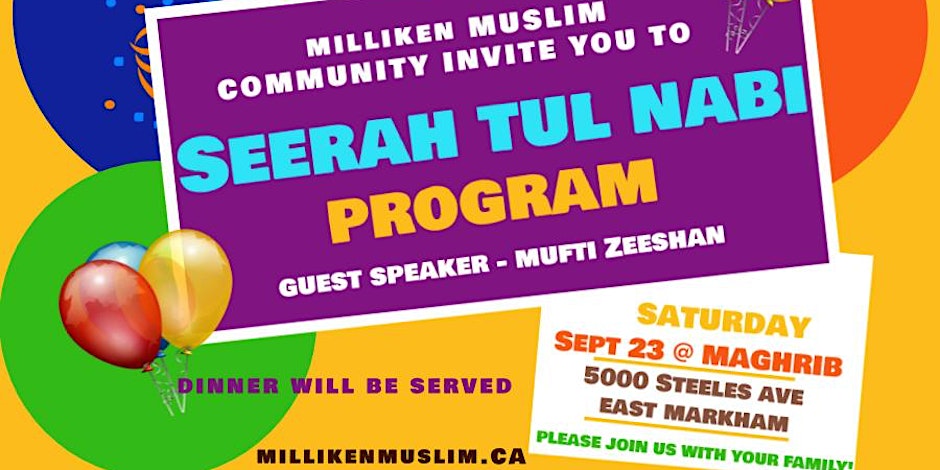 Milliken Muslim Community Seerat Jalsah Seerah Tul Nabi Program