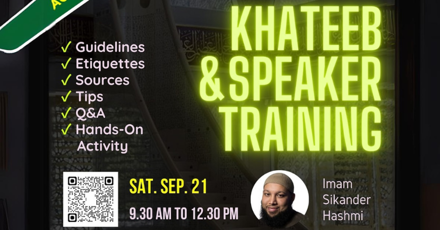 Kanata Muslim Association Khateeb and Speaker Training with Imam Sikander (For Brothers and Sisters)