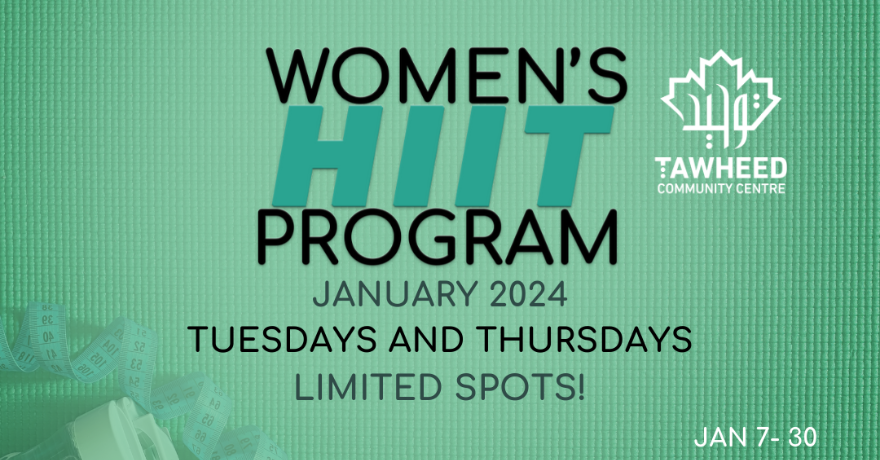 Tawheed Community Centre Women's HIIT Program Registration Required