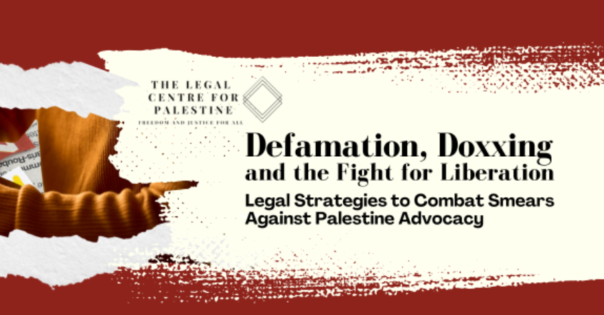 Legal Strategies to Combat Smears Against Palestine Advocacy (RSVP by 4PM)