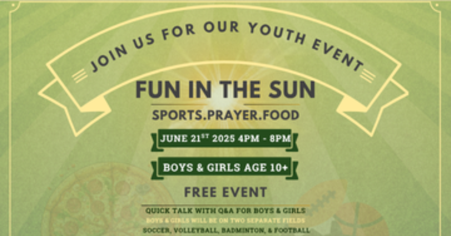 Subhan Islamic Association Fun In The Sun for Boys and Girls Ages 10 and Up