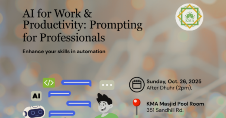 Kanata Muslim Association AI for Work and Productivity: Prompting for Professionals