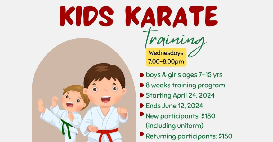 Kitchener Masjid Kids Karate Training Boys and Girls Ages 7 to 15 Registration Required