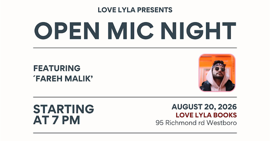 Love Lyla Books Open Mic Night with Silk Road Institute feat. Fareh Malik