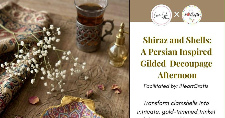 Shiraz & Shells: A Persian-Inspired Gilded Decoupage Afternoon iHeartCraft