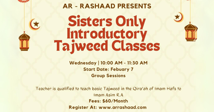 Sisters Only Qur'an Tajweed Classes at Ar-Rashaad Centre (Brampton)