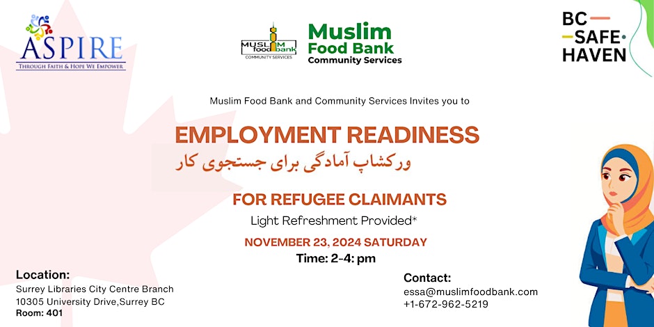 Muslim Food Bank & Community Services Employment Readiness for Refugee Claimants (Farsi/Dari Translation Available)