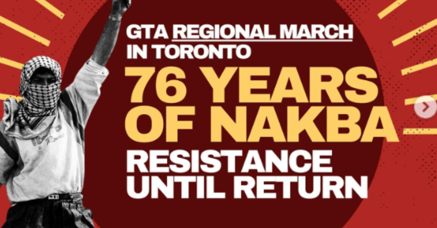 Toronto Protest 76 Years of Nakba Resistance Until Return