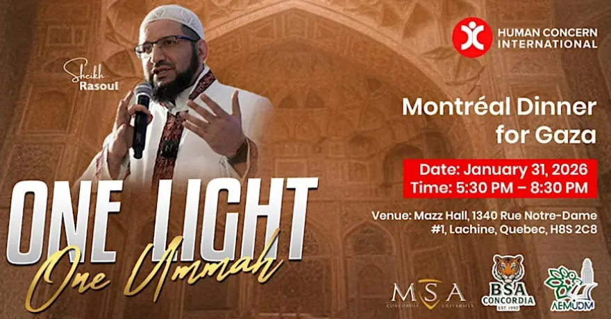 Human Concern International Shaykh Rasoul Montreal Dinner for Gaza