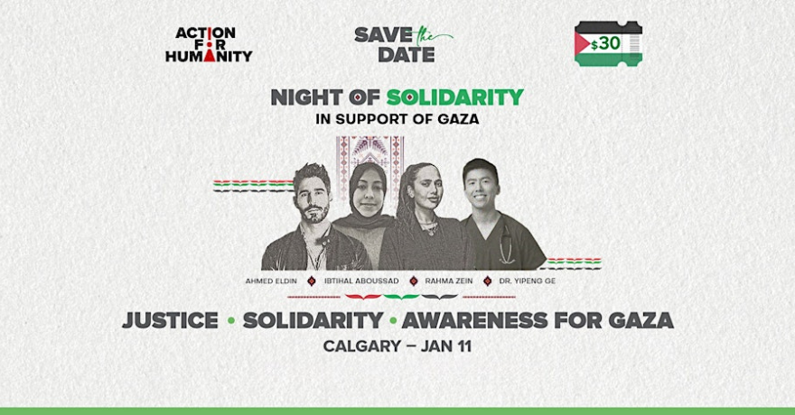 Action for Humanity Canada Night of Solidarity Calgary Stand with Gaza
