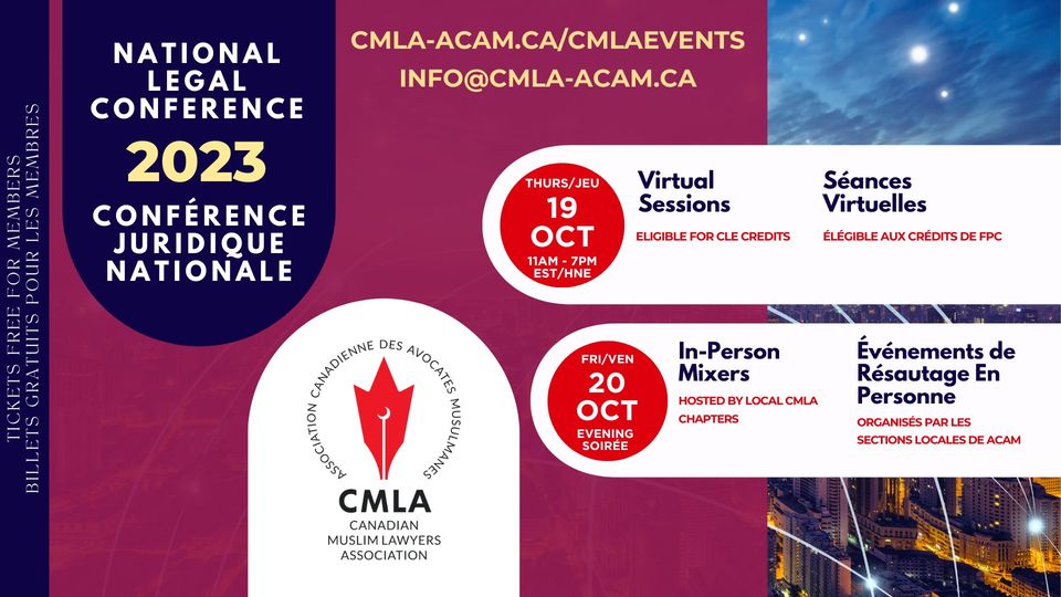 Canadian Muslim Lawyers Association (CMLA) National Legal Conference 2023