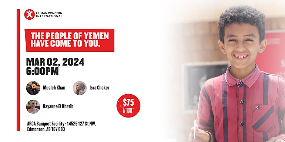 Human Concern International The People of Yemen Have Come To You | Edmonton (AB)