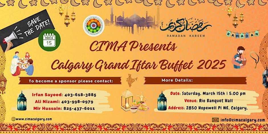 Calgary Grand Iftar Buffet 2025 by Canadian Indian Muslims Association