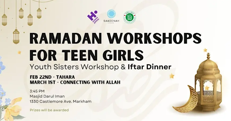 Ramadan Workshop & Iftar for Teen Girls: Tahara