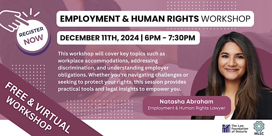 Muslim Legal Support Centre (MLSC) Employment and Human Rights Workshop