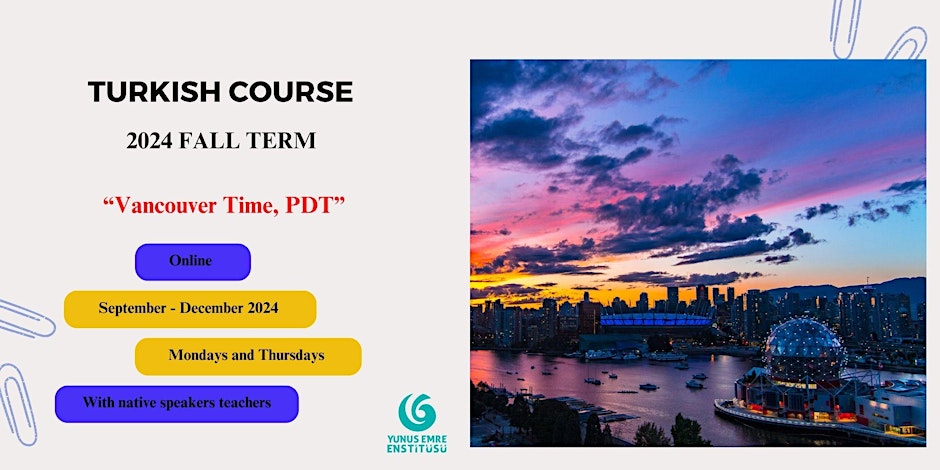 Yunus Emre Institute Online Turkish Course Fall 2024