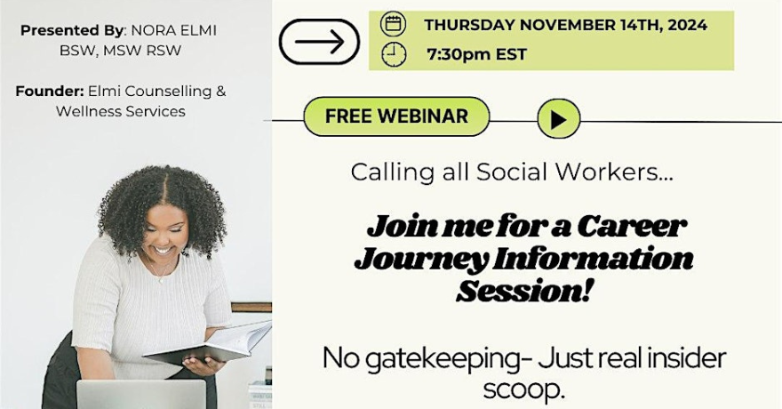 Elmi Counselling Social Work Career Journey: Information Session