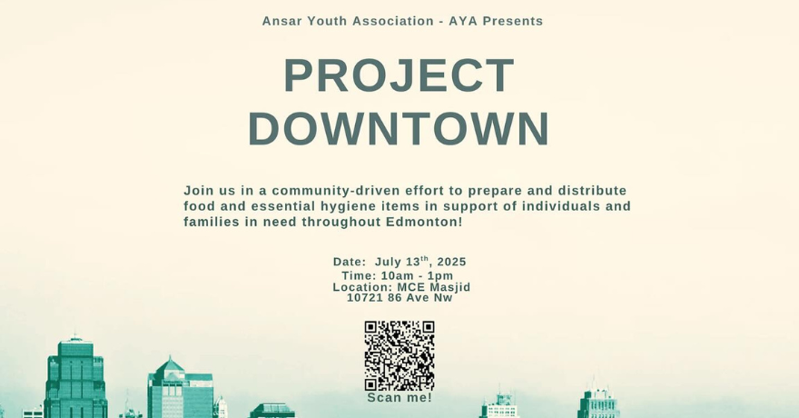 Ansar Youth Association Project Downtown Hands On Opportunity to Help the Less Fortunate in Edmonton