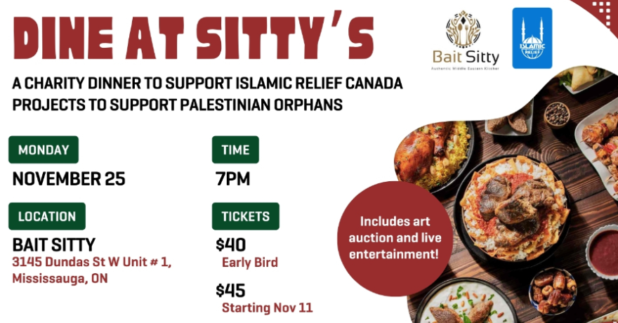 Islamic Relief Canada Dine At Sitty | Mississauga