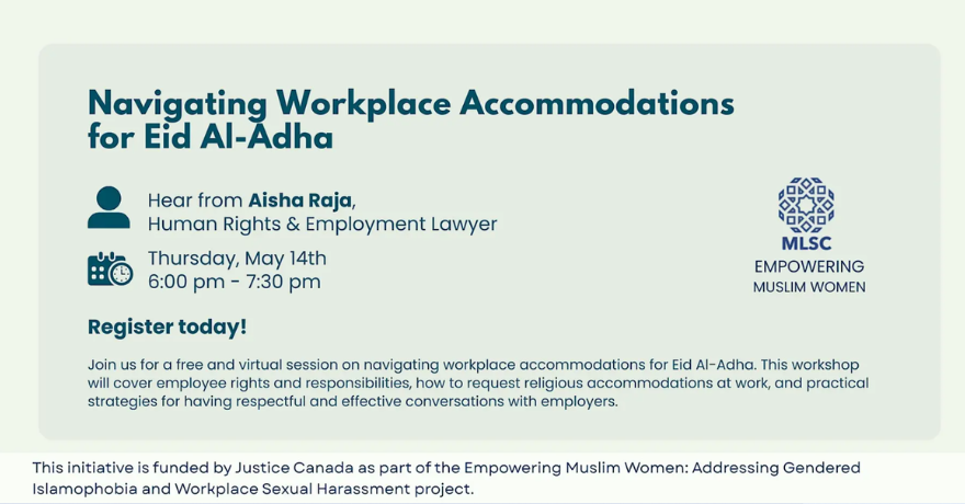 Muslim Legal Support Centre Navigating Workplace Accommodations for Eid Al-Adha