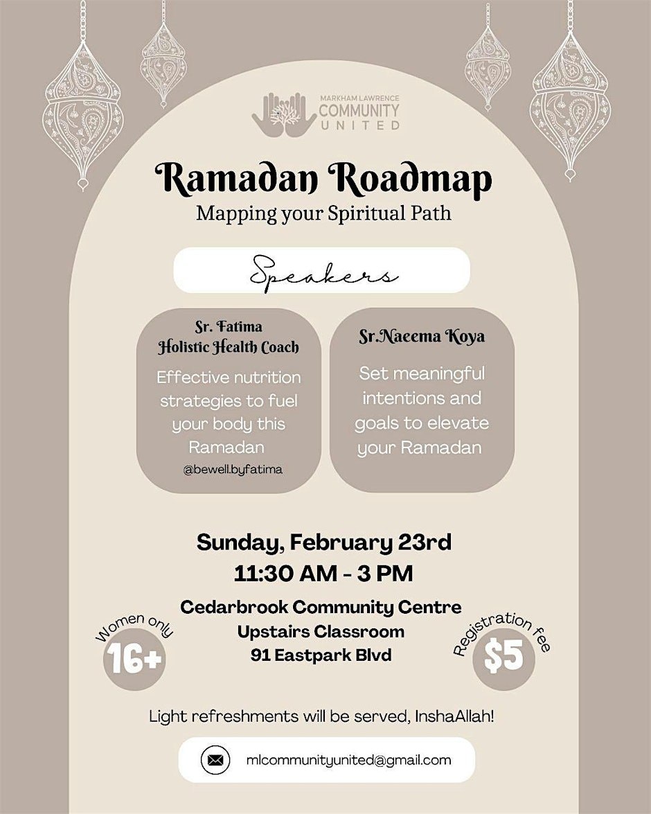 Markham and Lawrence Community United Ramadan Road Map