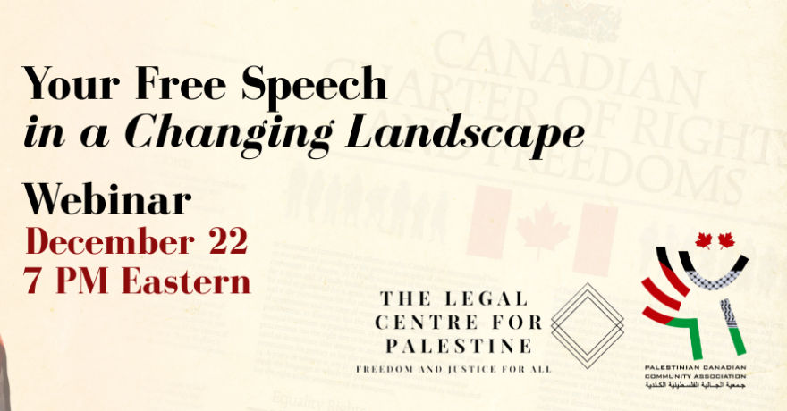 Legal Centre for Palestine Your Free Speech in a Changing Landscape