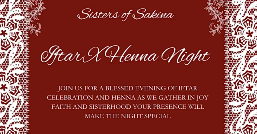 Sisters of Sakina Iftar x Henna Night