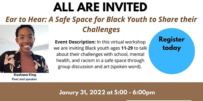 SNAP Ear to Hear: A Safe Space for Black Youth to Share their Challenges (Ages 11 to 29)