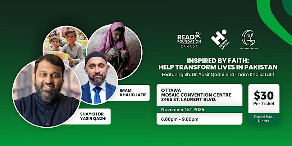 Human Appeal Canada Inspired by Faith: Fundraising Dinner with Shaykh Yasir Qadhi, Ottawa