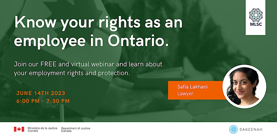 Muslim Legal Support Centre (MLSC) Know Your Rights As An Employee in Ontario