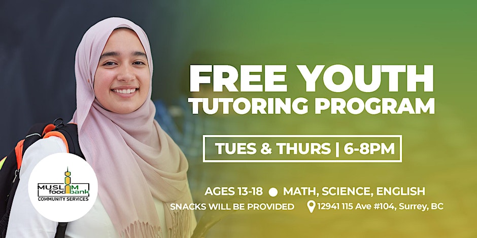 Muslim Food Bank and Community Services Society Youth Tutoring Program for Students Ages 13 to 18