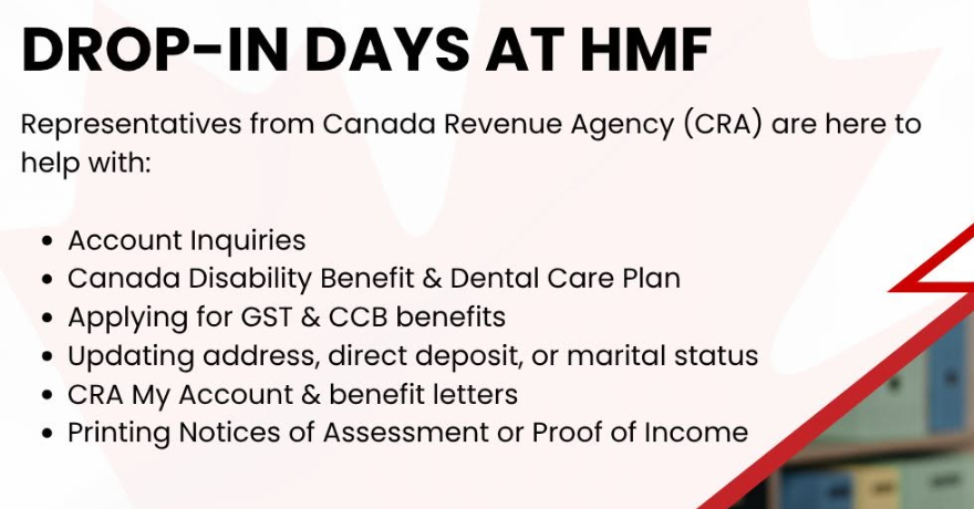 Healthy Muslim Families Canada Revenue Agency (CRA) Service Support Drop In