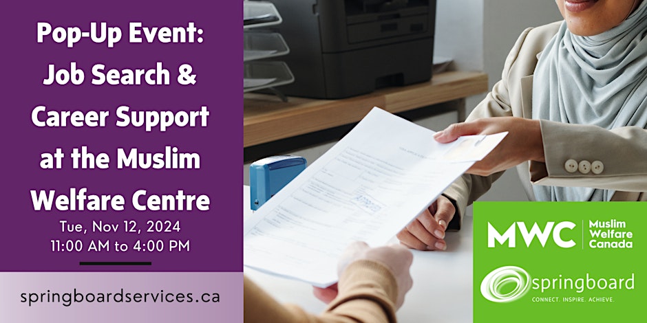 Pop-Up Job Search & Career Support at the Muslim Welfare Centre