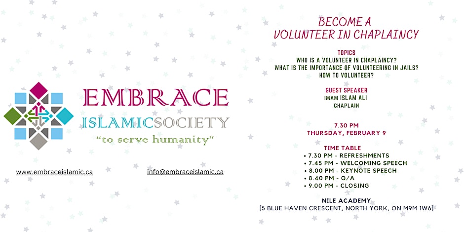 Embrace Islamic Society Learn About Volunteering with Muslims in Jail