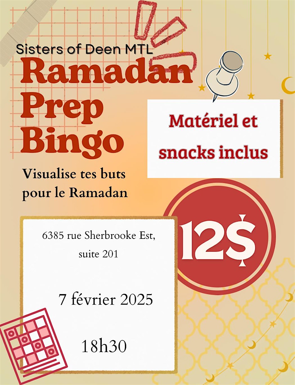 Sisters of Deen Ramadan Prep Bingo