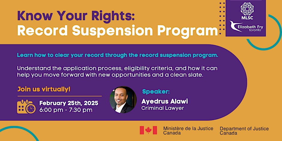 Muslim Legal Support Centre (MLSC) Know Your Rights: Record Suspension Program