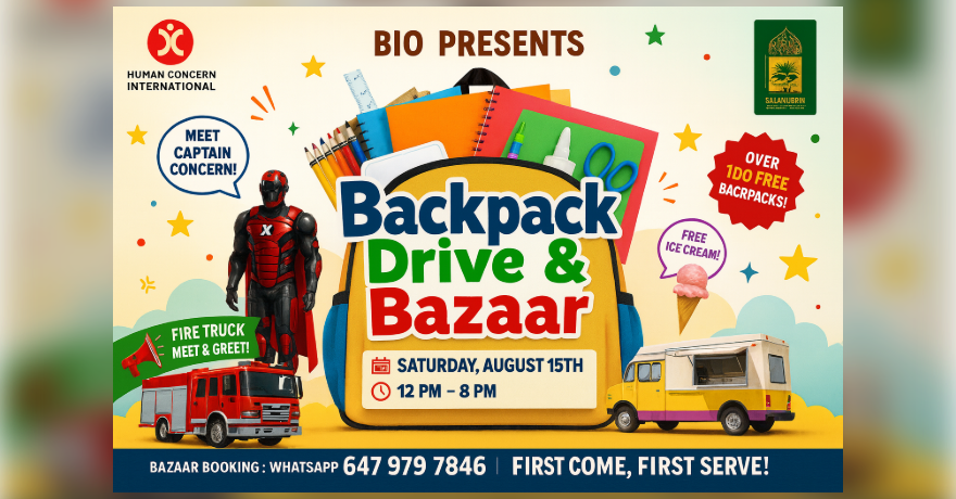 Backpack Giveaway and Bazaar