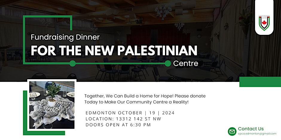 Fundraising Dinner for the new Palestinian Community Centre In Edmonton