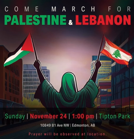 Edmonton March for Palestine and Lebanon