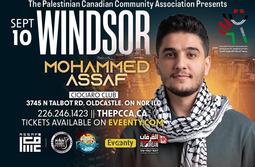 Palestinian Canadian Community Association Windsor Mohammad Assaf Concert