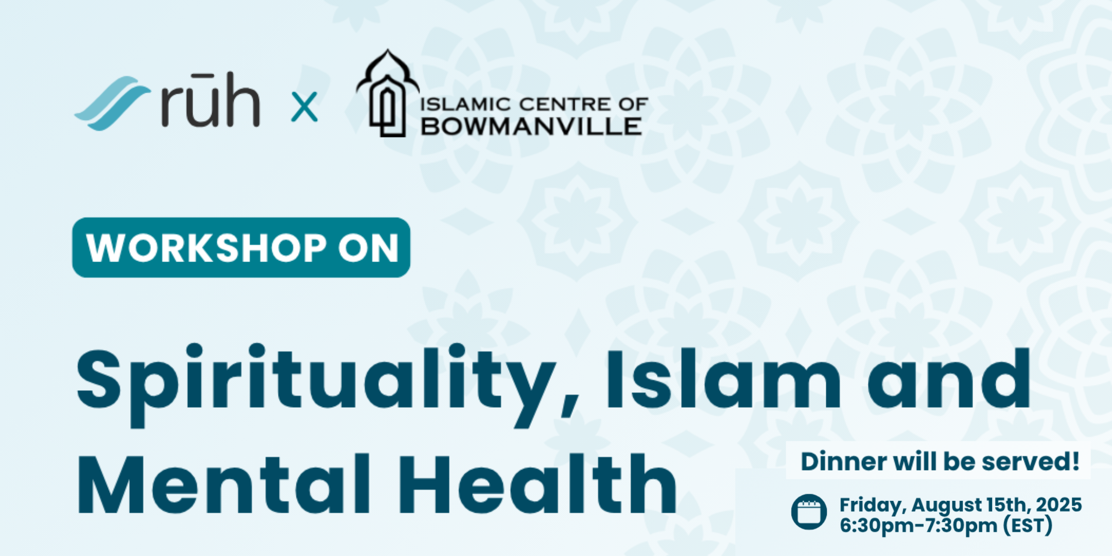 Workshop + Dinner: Spirituality, Islam & Mental Health