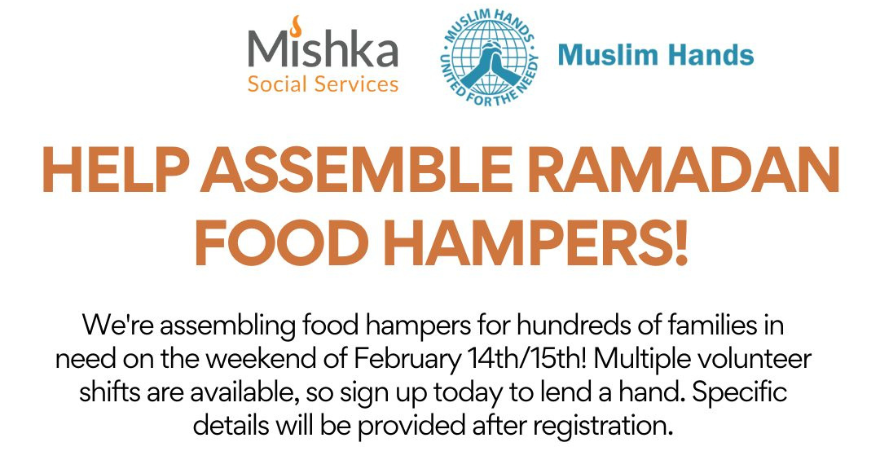 Mishka Social Services Volunteer with Hamilton Ramadan Food Hamper Build