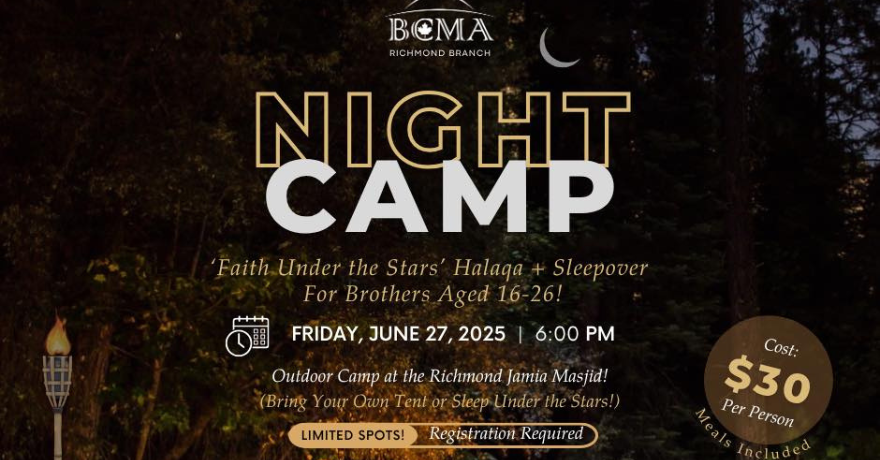 BCMA Richmond Masjid Masjid Campout: Stars, Stories & Salah