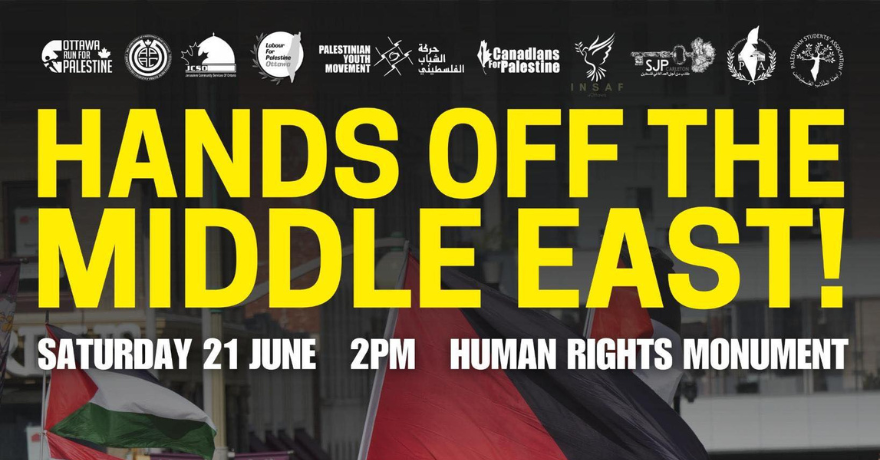 Ottawa Protest Hands Off the Middle East