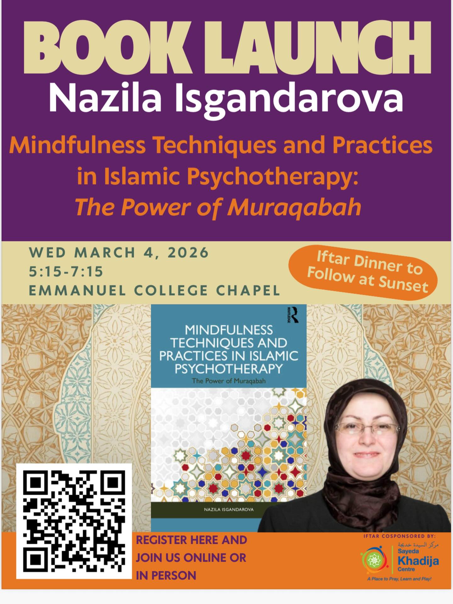 Book Launch: Islamic Psychotherapy: The Power of Muraqabah by Nazila Isgandarova