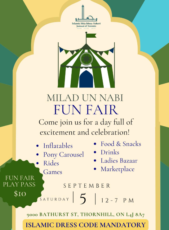 Islamic Shia Ithna-Asheri Jamaat of Toronto (ISIJ) Milad Un Nabi Fun Fair