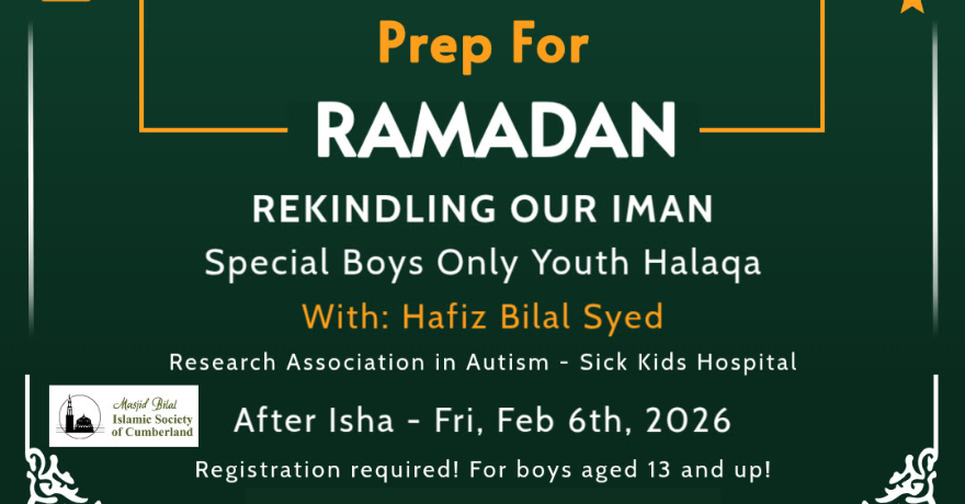 Masjid Bilal Prep for Ramadan Rekindling our Iman Brothers 13 and Up Program