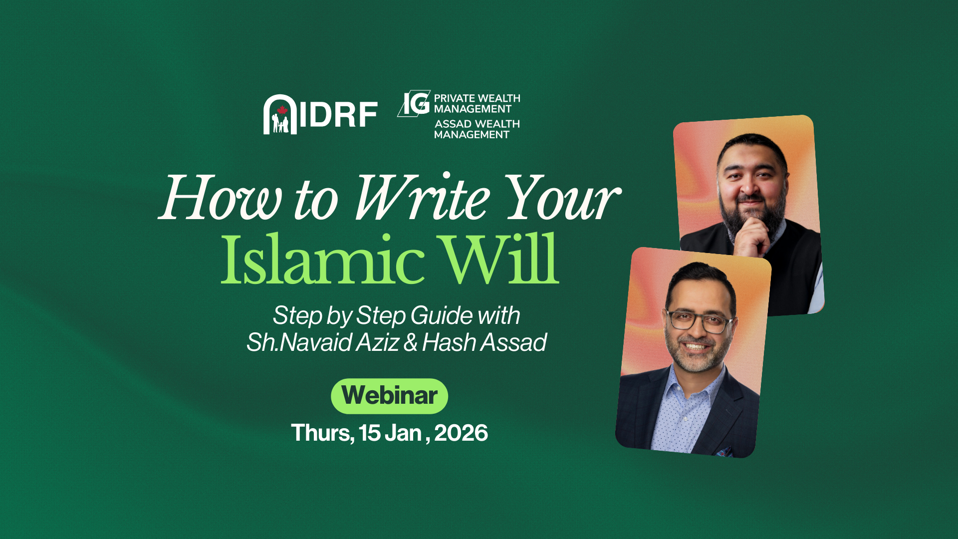 IDRF Learn How to Write Your Islamic Will
